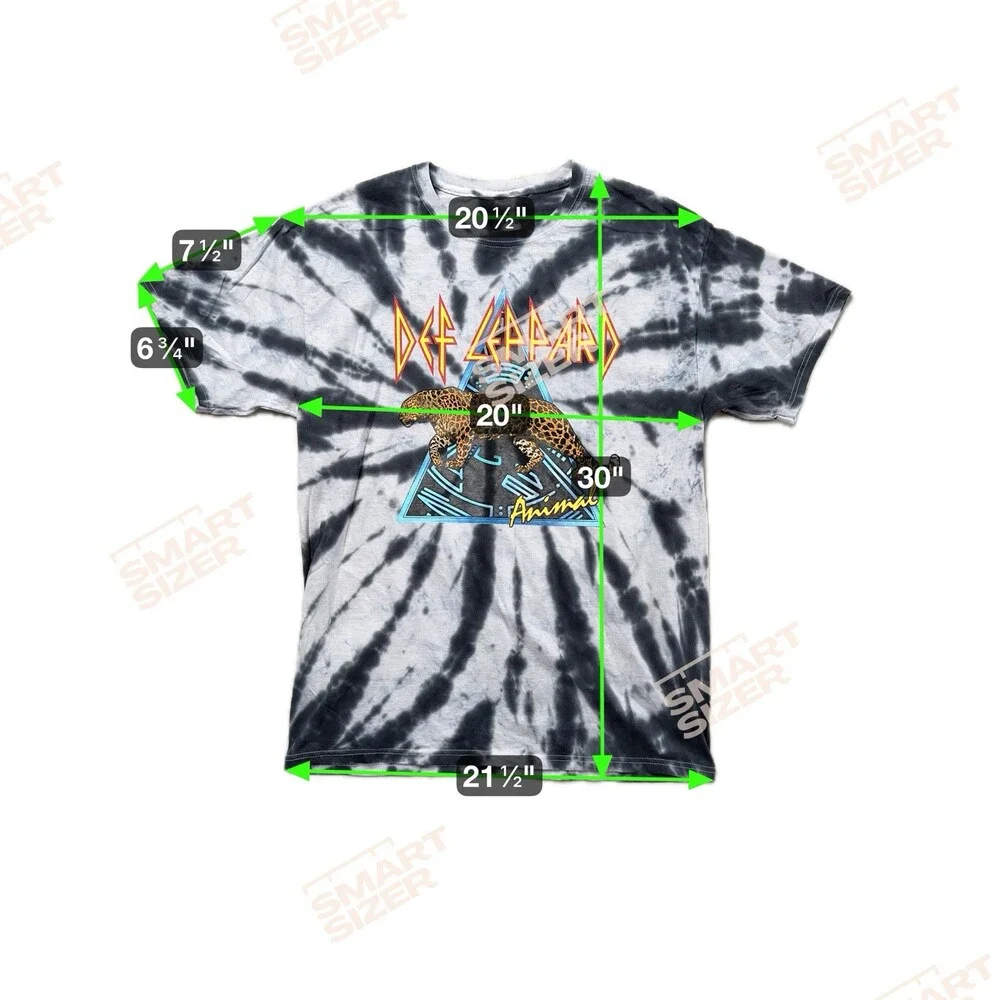 Def Leppard Animal BlackTye Dye Short Sleeve Tee Shirt Adult Size Medium Rock